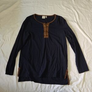 Rafaella Women's medium blue long sleeve blouse #WS3